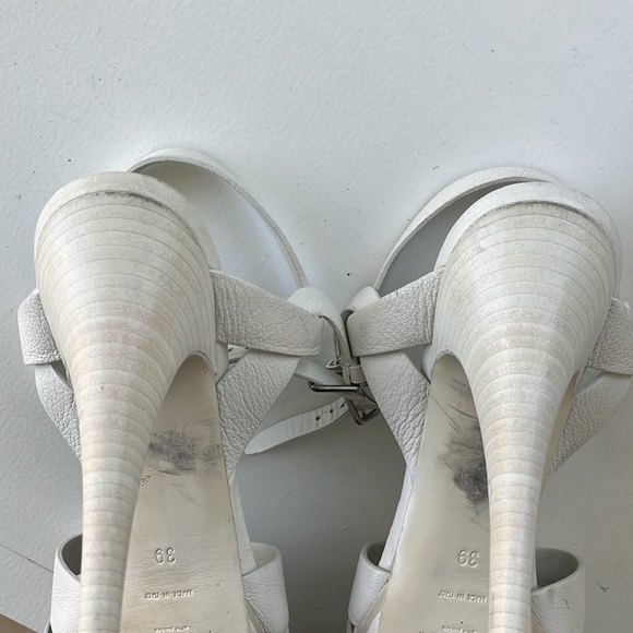 YSL WHITE TRIBUTE HEELS - Picture 7 of 8